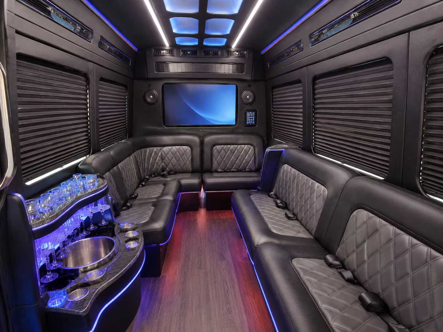 Bakersfield Corporate Transportation party bus exterior