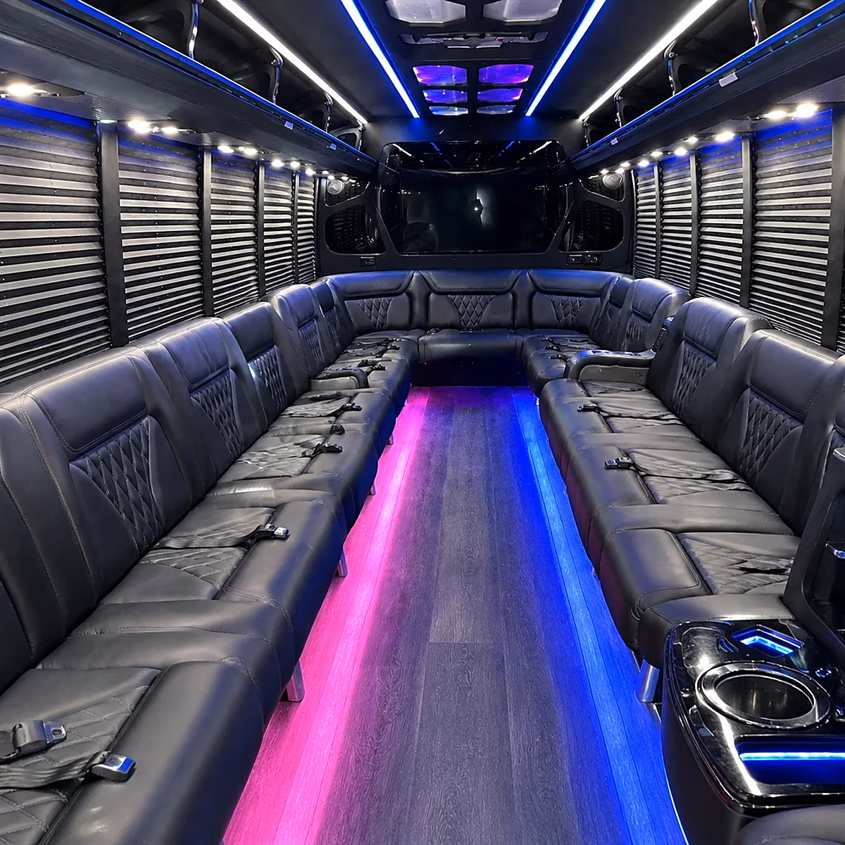 Bakersfield Prom & Homecoming Transportation party bus interior