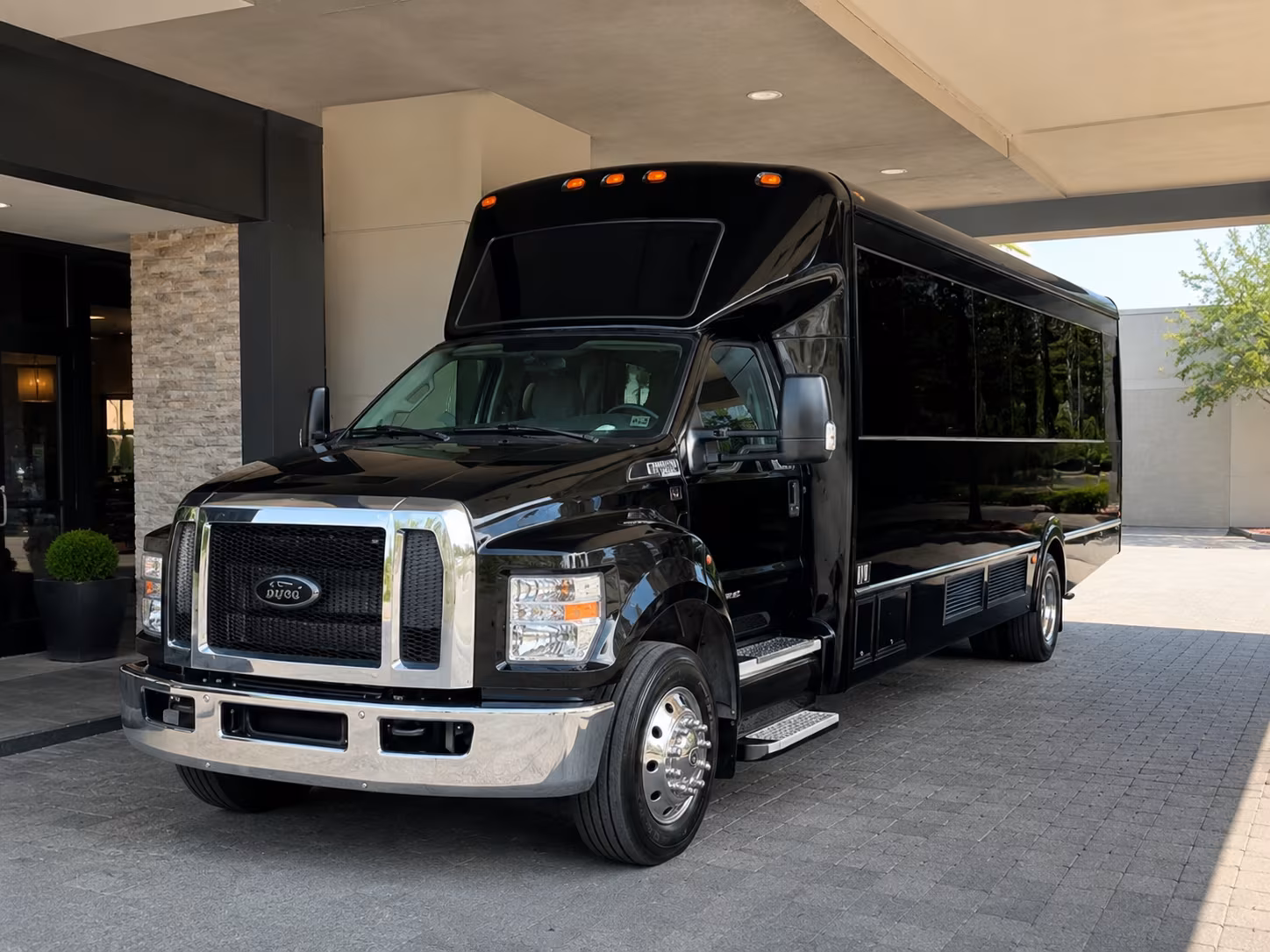 Bakersfield Sporting Event Transportation party bus exterior
