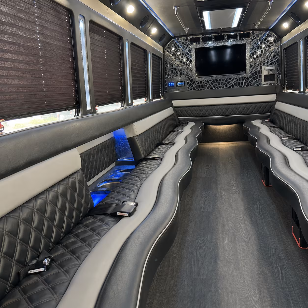 Bakersfield Sporting Event Transportation party bus interior