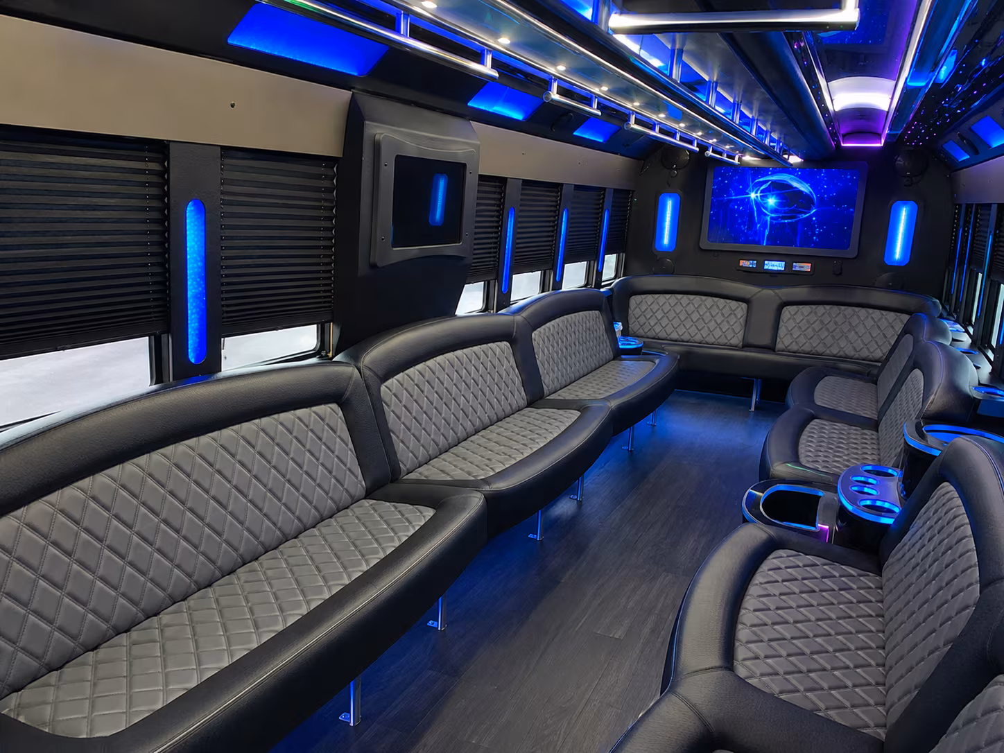 Bakersfield Sporting Event Transportation party bus exterior