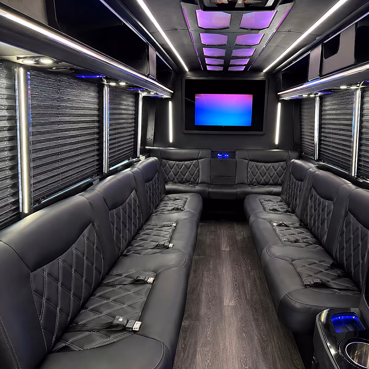 Bakersfield Winery Tour & Pub Crawl Transportation party bus interior