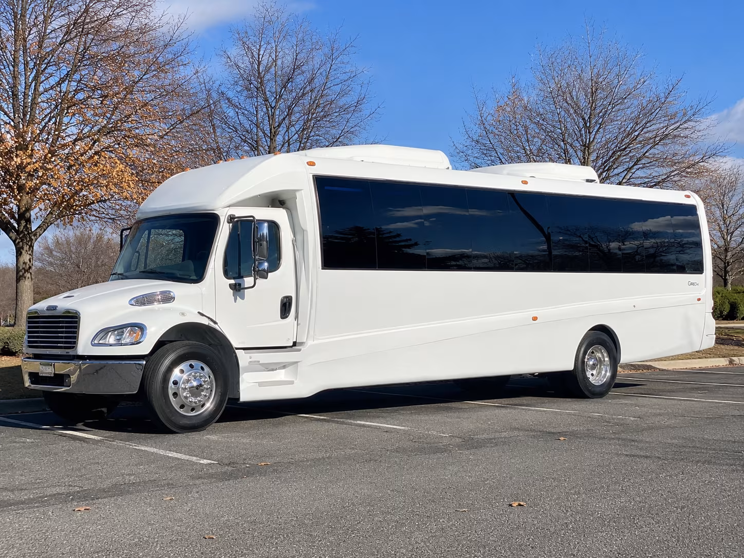 Interior of a party bus rental serving Bakersfield