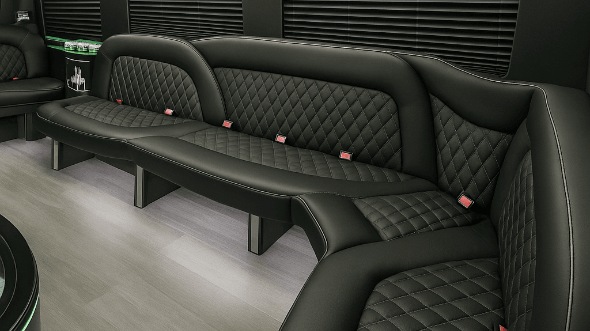 Interior of Charter Bus Company Thousand Oaks's 14 Passenger Sprinter Limousine in Thousand Oaks