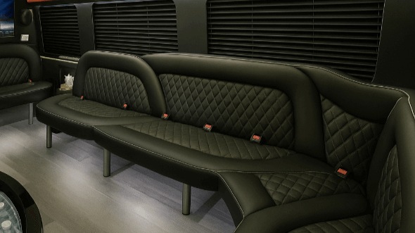 Interior of Charter Bus Company Palmdale's 18 Passenger Party Bus in Palmdale