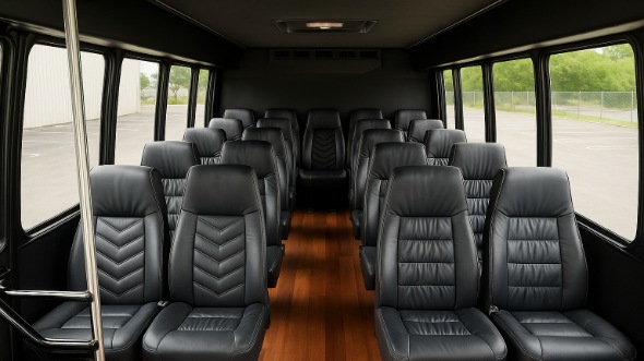 Interior of Charter Bus Company Bakersfield's 25 Passenger Minibus in Bakersfield