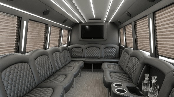 Interior of Charter Bus Company Thousand Oaks's 25 Passenger Party Bus in Thousand Oaks