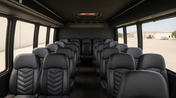 Interior of Charter Bus Company Bakersfield's 28 Passenger Minibus in Bakersfield