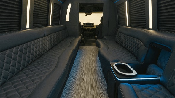 Interior of Charter Bus Company Simi Valley's 28 Passenger Party Bus in Simi Valley