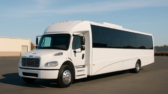 Exterior of Charter Bus Company Thousand Oaks's 28 Passenger Party Bus in Thousand Oaks