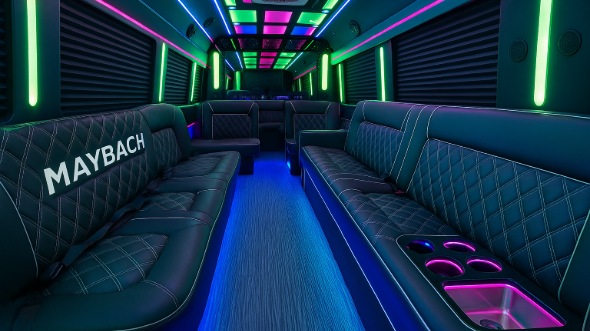 Interior of Charter Bus Company Thousand Oaks's 30 Passenger Party Bus in Thousand Oaks
