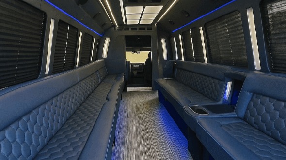 Interior of Charter Bus Company Palmdale's 40 Passenger Party Bus in Palmdale