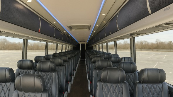 Interior of Charter Bus Company Bakersfield's 44 Passenger Charter Bus in Bakersfield