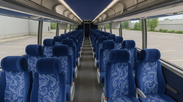 Interior of Charter Bus Company Bakersfield's 46 Passenger Charter Bus in Bakersfield