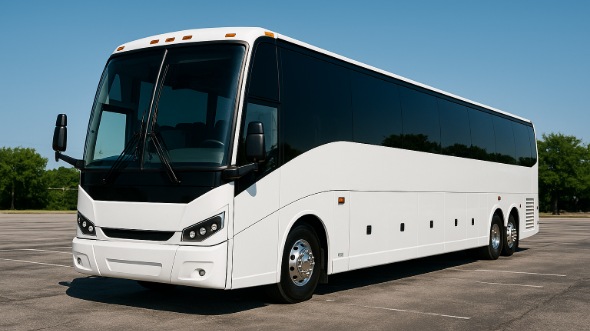 Exterior of Charter Bus Company Bakersfield's 47 Passenger Charter Bus in Bakersfield