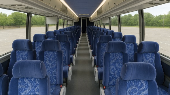 Interior of Charter Bus Company Bakersfield's 48 Passenger Charter Bus in Bakersfield
