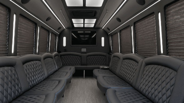 Interior of Charter Bus Company Palmdale's 50 Passenger Party Bus in Palmdale