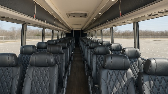 Interior of Charter Bus Company Bakersfield's 51 Passenger Charter Bus in Bakersfield