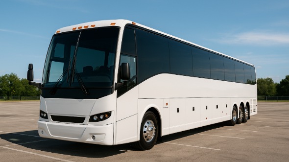 Exterior of Charter Bus Company Bakersfield's 55 Passenger Charter Bus in Bakersfield