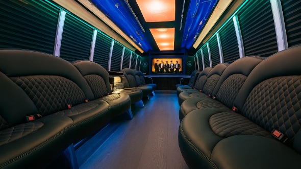bakersfield 28 passenger party bus interior